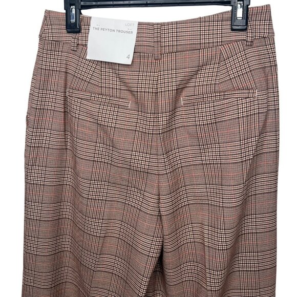 Loft Peyton Trouser in Plaid Womens High-Waist Wide Leg Pants Size 4 - Picture 12 of 16